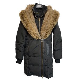 Revamped faux fur trimmed hooded down filled parka